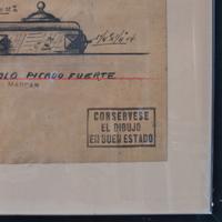 A Framed Rendering by Jose Thenee 26.5" W x 1" D x 39" H — Argentina, Circa 1920