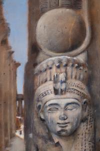 Temple Columns with Sun God, Luxor
