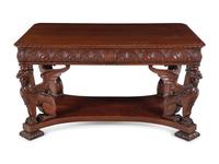 A Renaissance Revival Mahogany Library Table