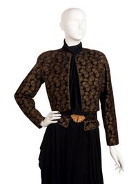 Christian Dior Haute Couture Four-Piece Wrap Dress and Jacket Ensemble with Two Belts, Fall/Winter 1981