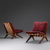 Pair of Scissor Chairs, model 92, c. 1955 Knoll, USA