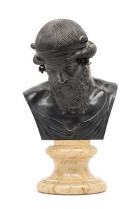 A Continental Bronze Bust Height 15 3/4 inches. — AFTER THE ANTIQUE, 19TH CENTURY