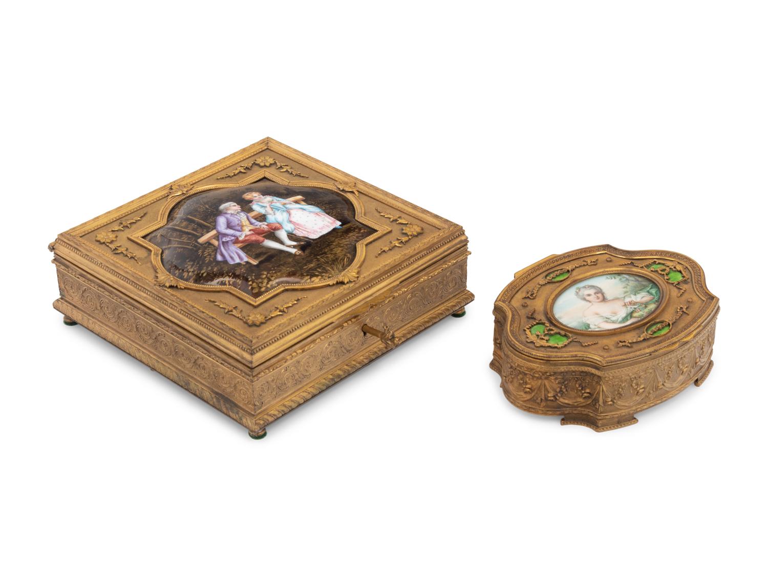 Two French Gilt Metal Boxes