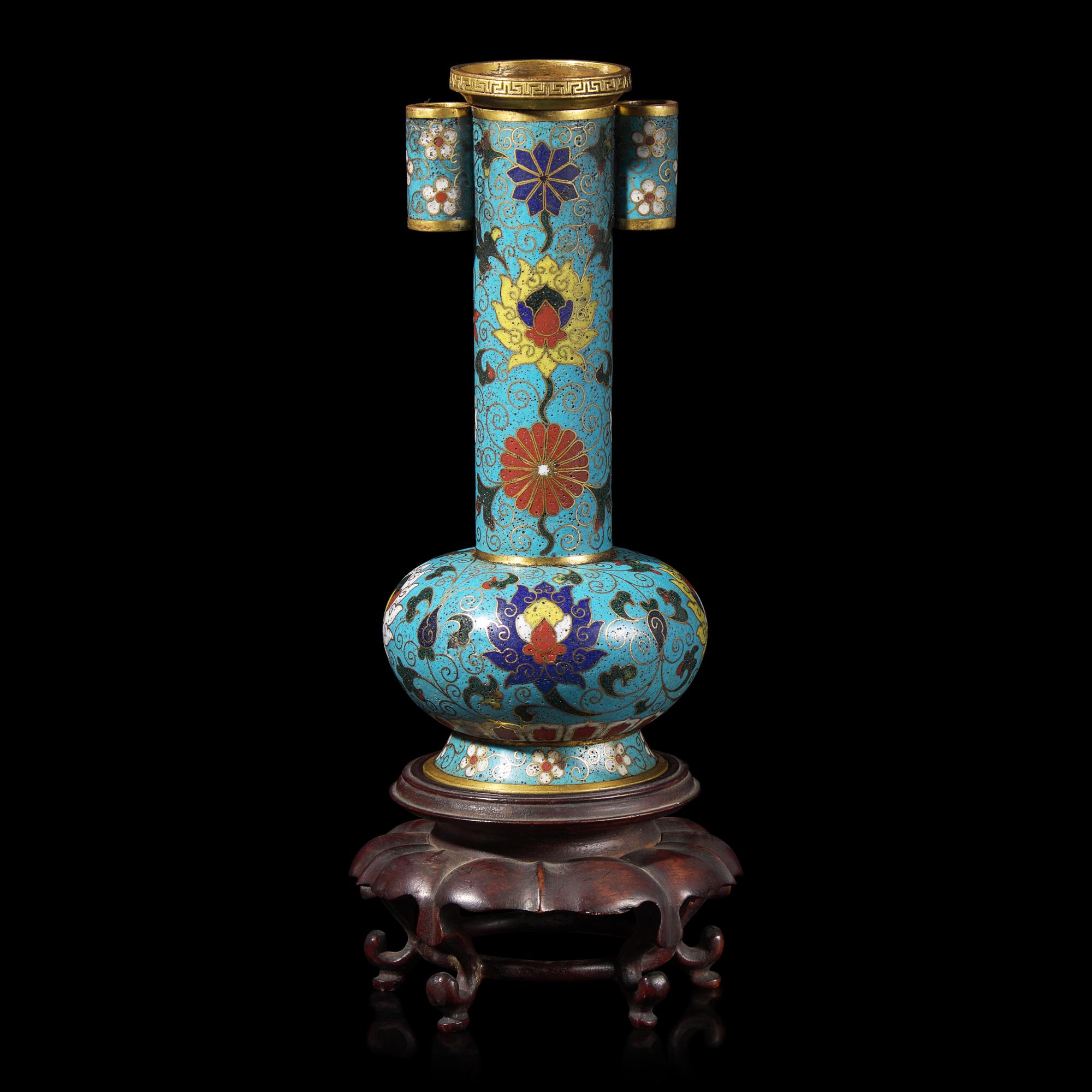 A Chinese Cloisonné Enamel Arrow Vase, Touhu 掐絲琺琅投壺