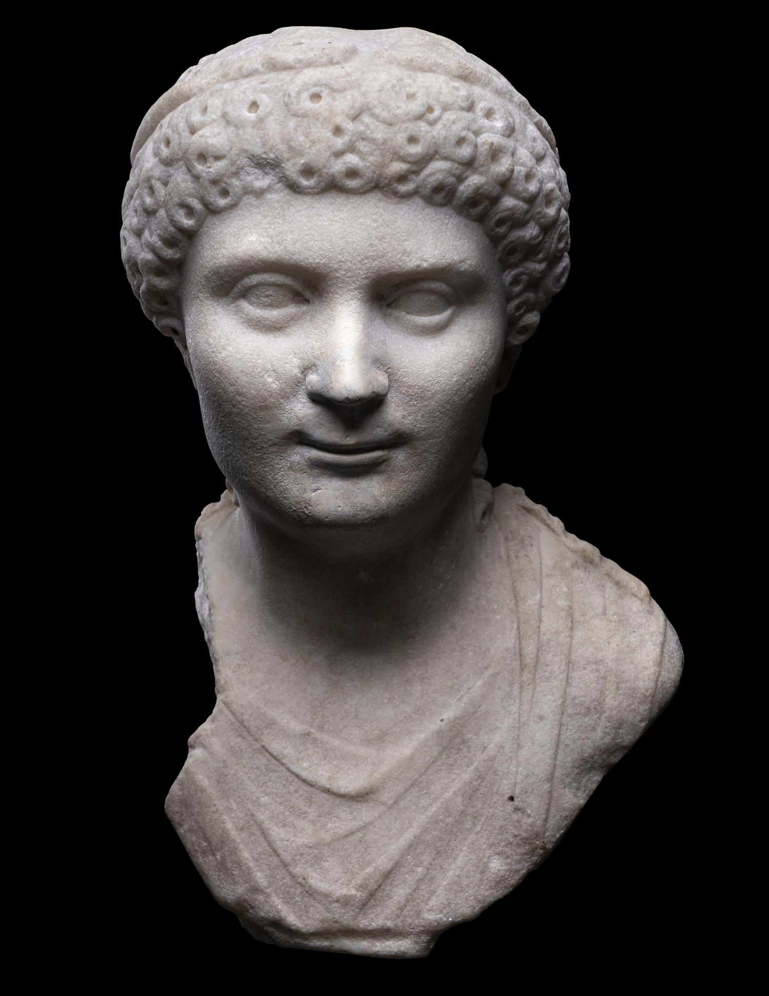 A Roman Marble Portrait Bust of an Aristocratic Woman