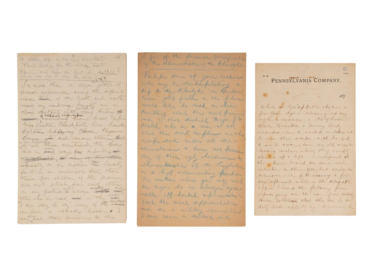 [WESTERN AMERICANA]. Archive of US Army Indian Scout and interpreter, William E. Archbold LeQuesne (1858-1915), featuring retrospective accounts of Sitting Bull and the Plains Indians Wars.