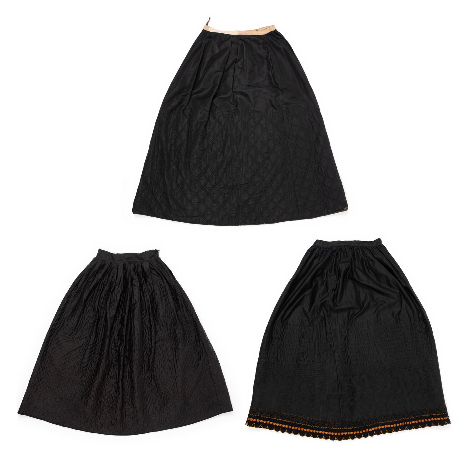 Three 19th Century Quilted Petticoats