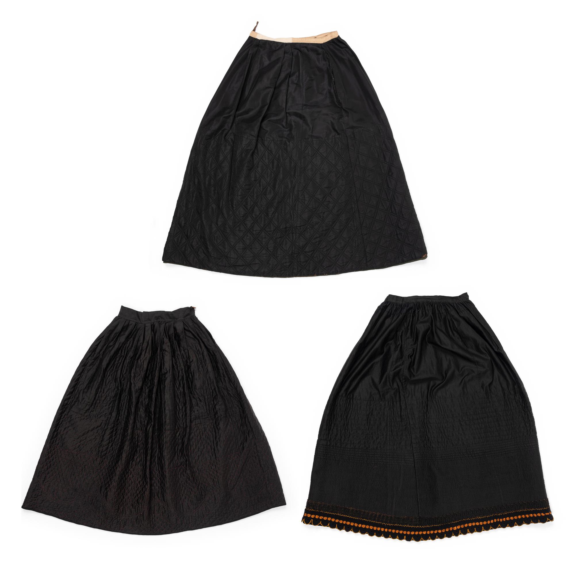 Three 19th Century Quilted Petticoats