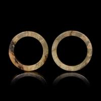 A Pair of Chinese Celadon Jade Bangles, Ming Dynasty or Later 明或更晚 青玉鐲一對
