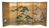 A Six-Panel Japanese Screen Height 69 x width 144 inches. — 18TH CENTURY, EDO PERIOD