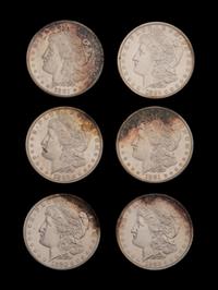 Six Morgan $1 Coins
