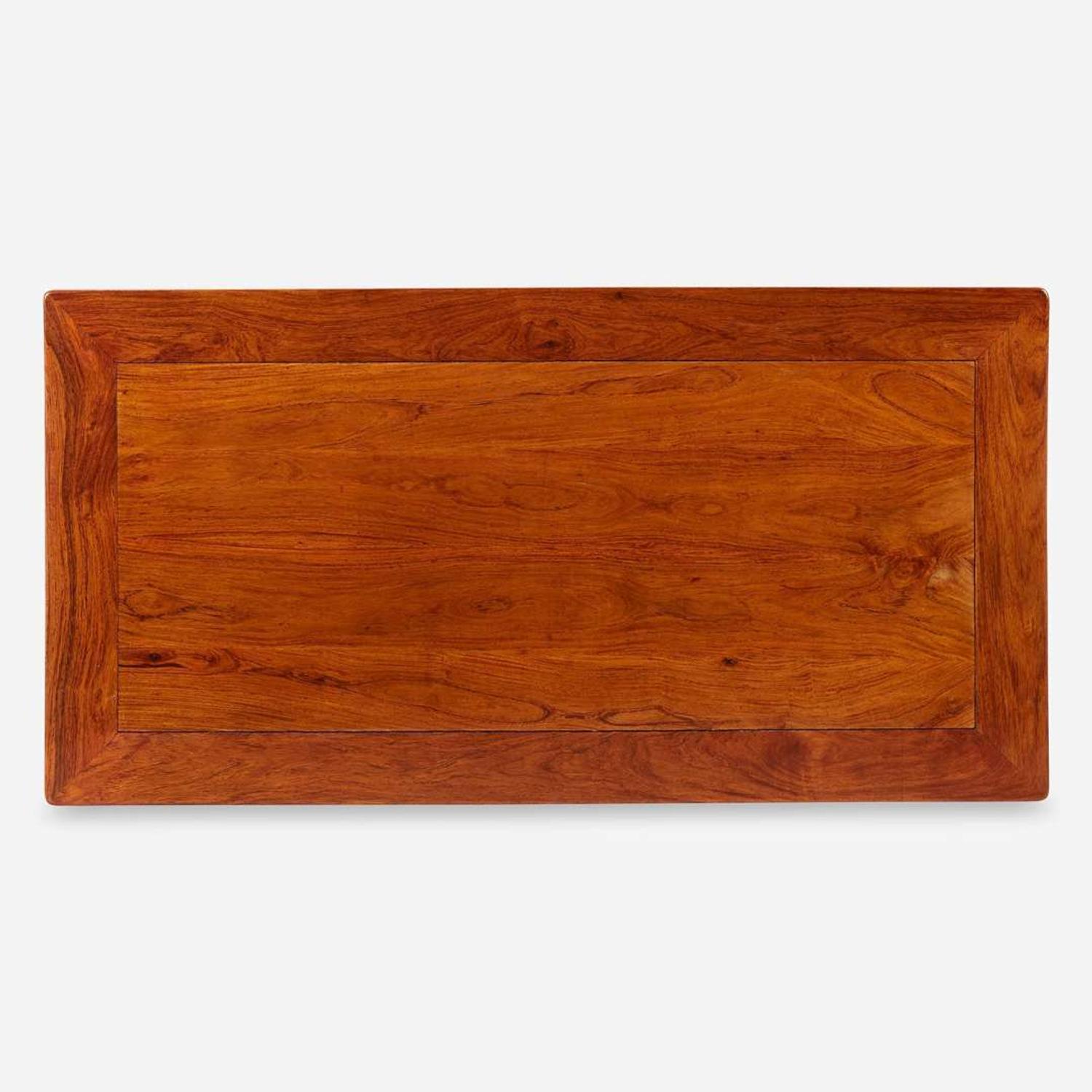 A Chinese Ming dynasty style carved hardwood low table 明式硬木矮方桌,