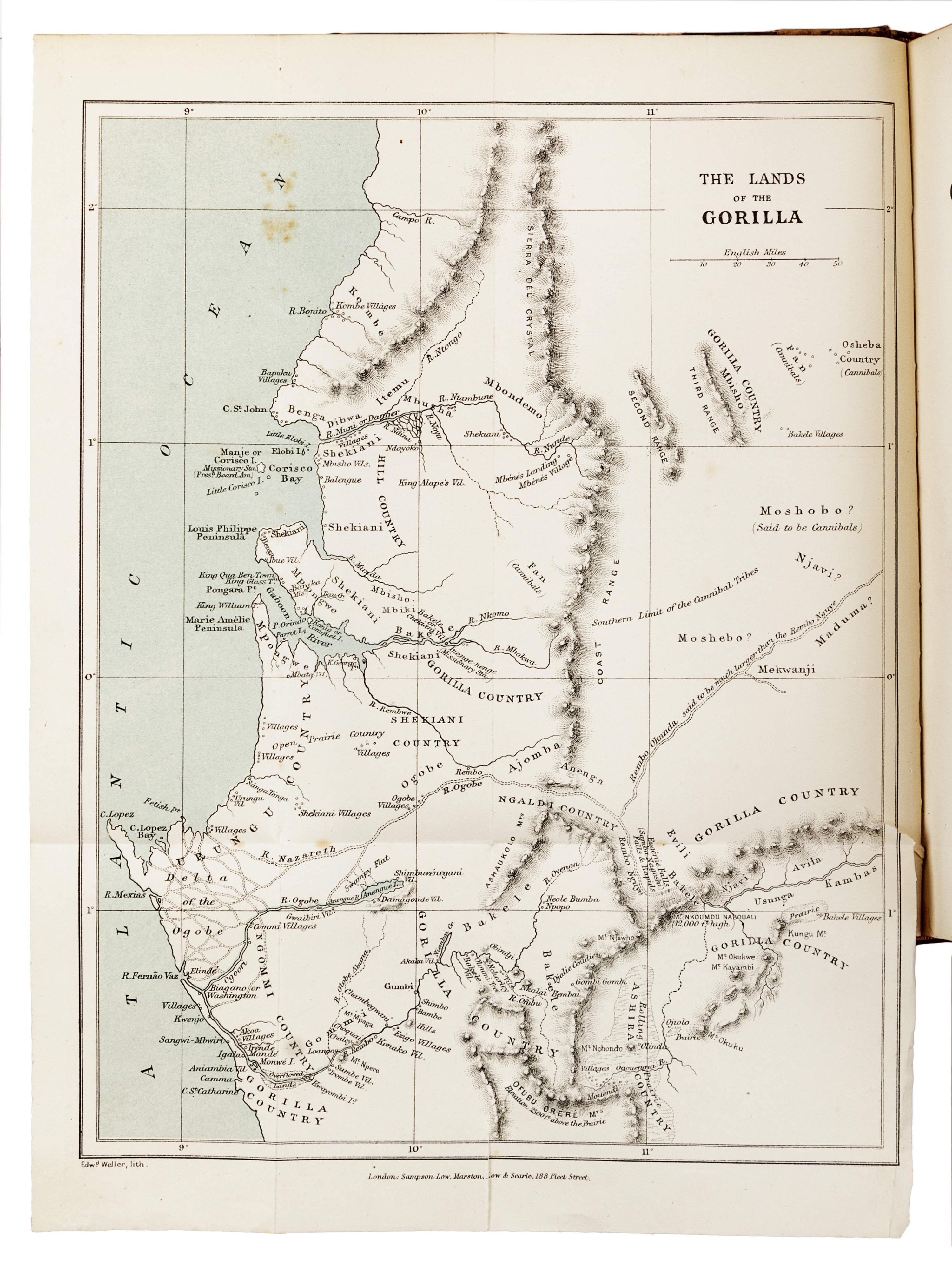 BURTON, Richard Francis, Sir (1821-1890). Two Trips to Gorilla Land and the Cataracts of the Congo . London: Sampson Low, et al, 1876.
