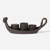 A Wedgwood black basalt condiment boat England, early 19th century