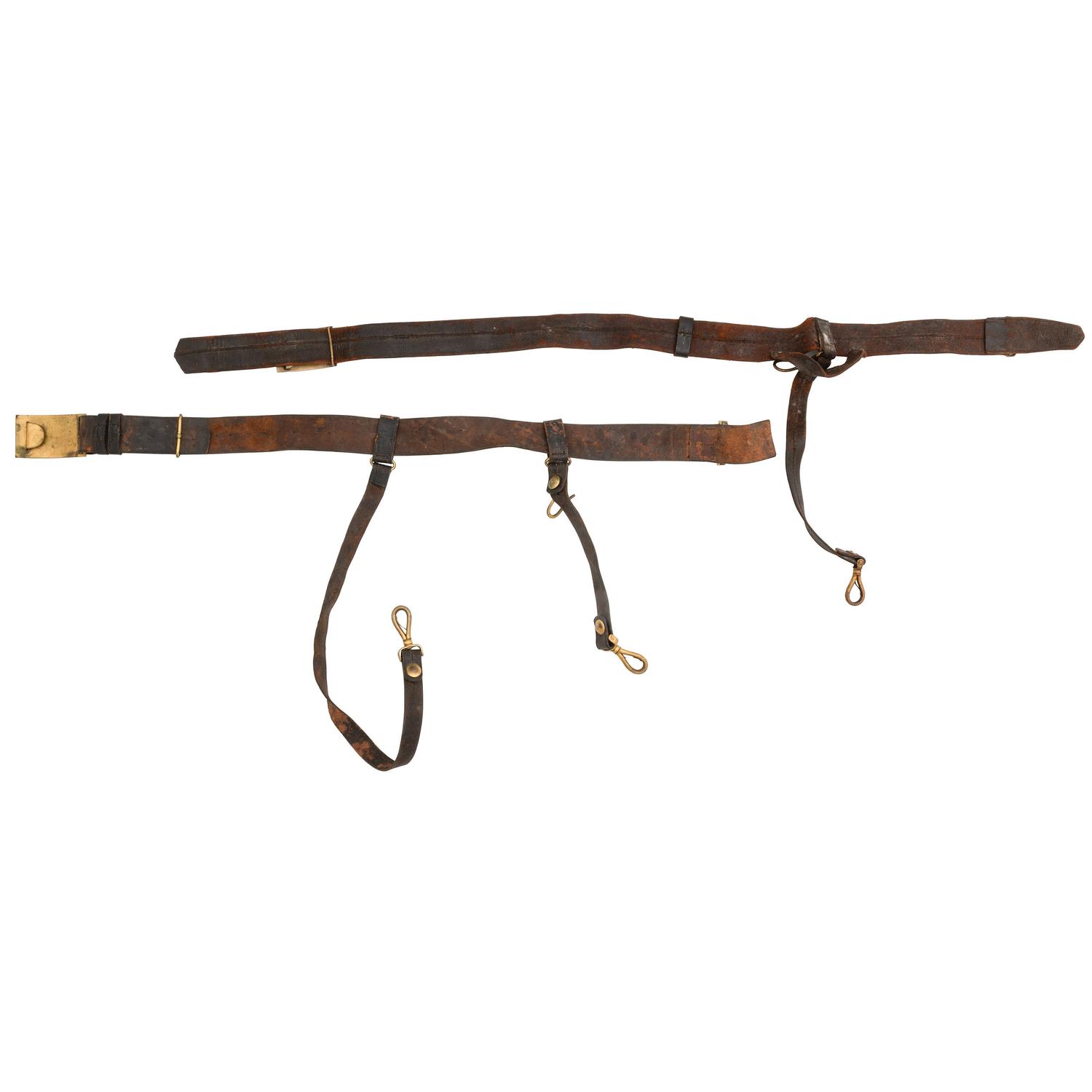 Two US 1851 Pattern Sword Belts with Plates