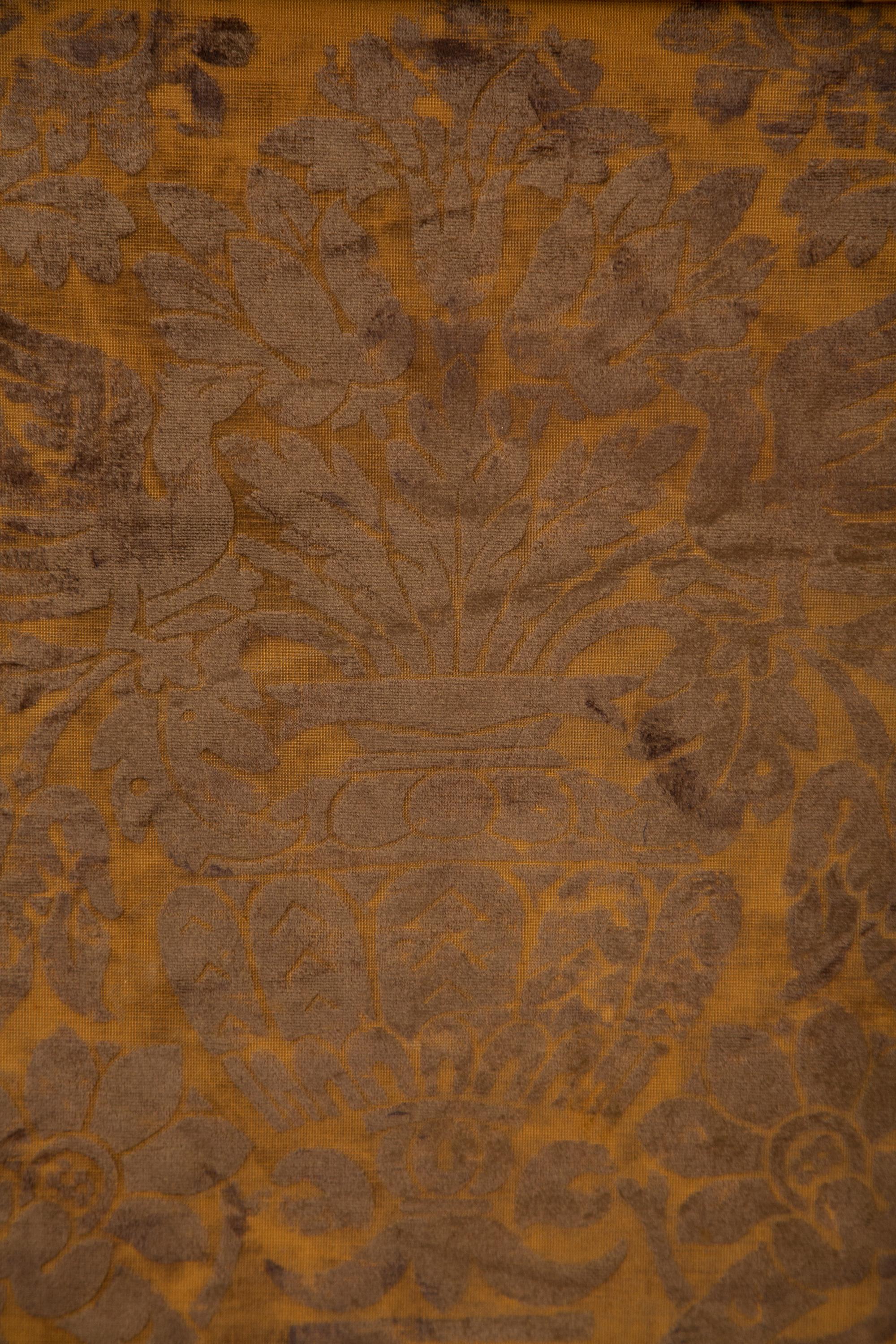 A Pair of Italian Framed Silk Velvet Panels