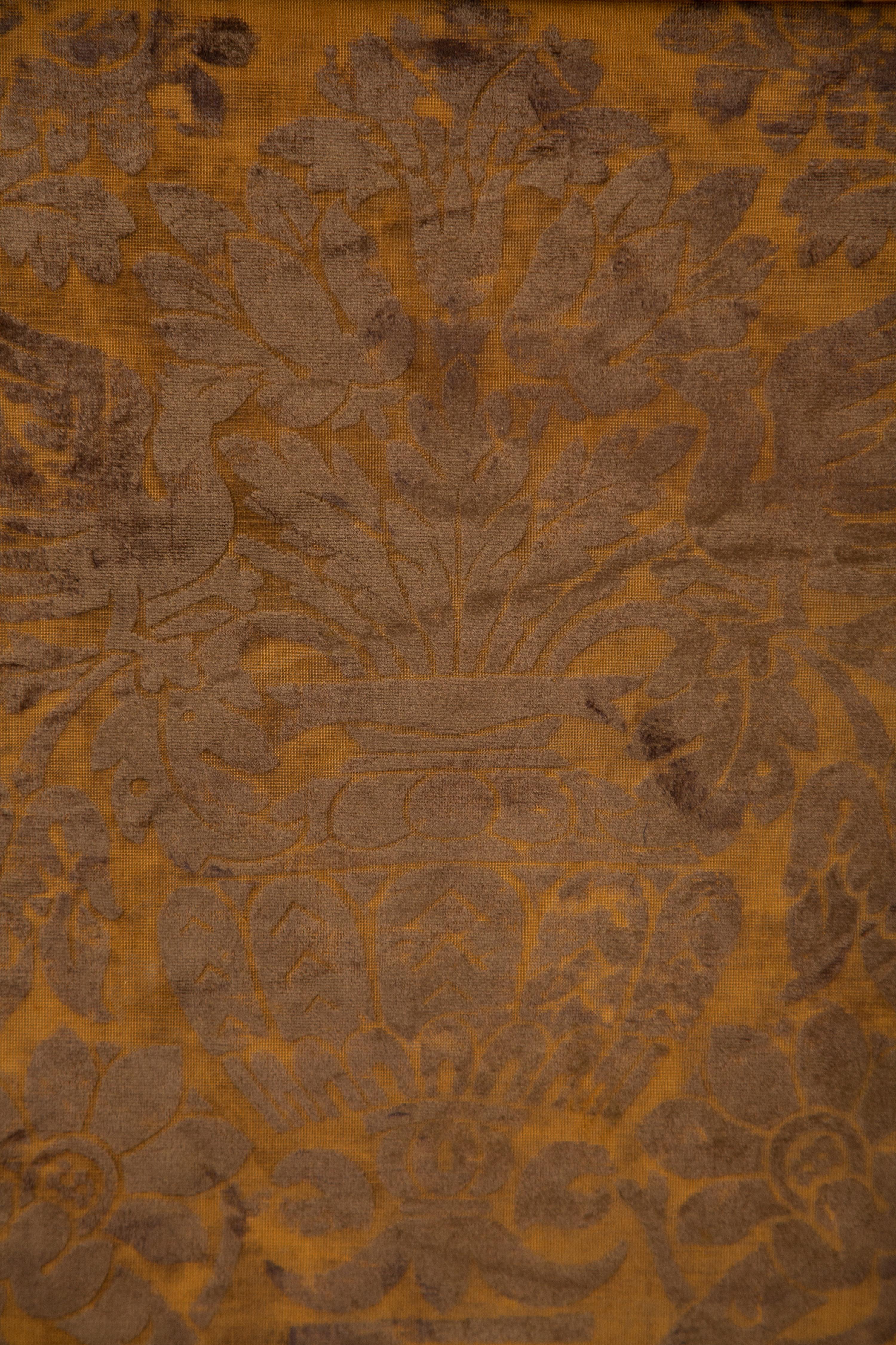 A Pair of Italian Framed Silk Velvet Panels