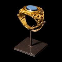 A Roman Gold and Nicolo Finger Ring