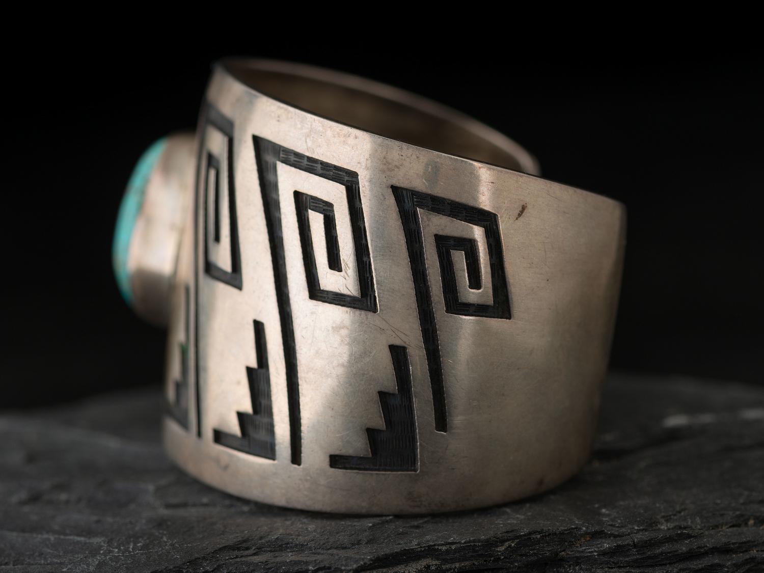 Sterling Silver Overlay and Turquoise Cuff Bracelet