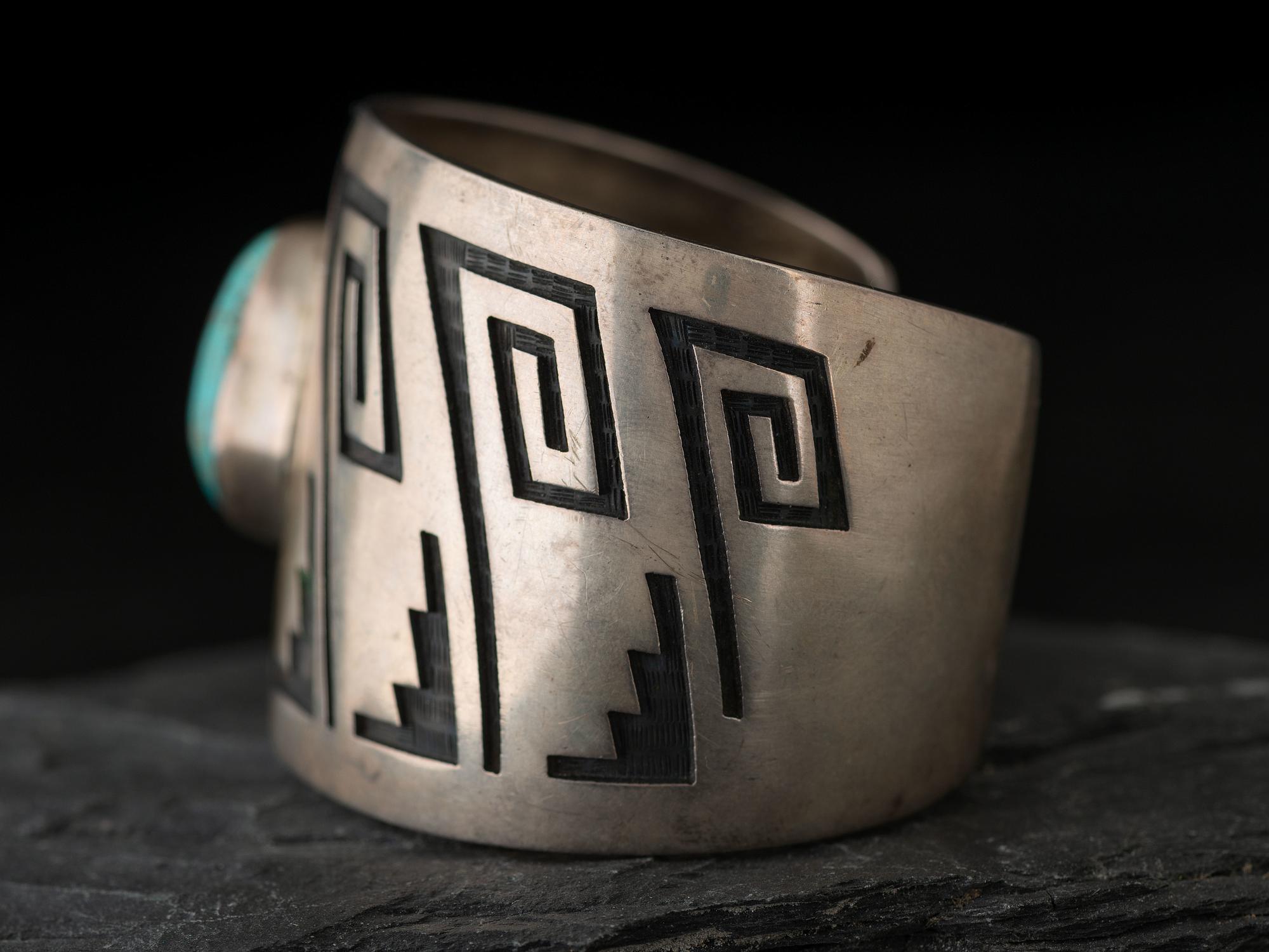 Sterling Silver Overlay and Turquoise Cuff Bracelet