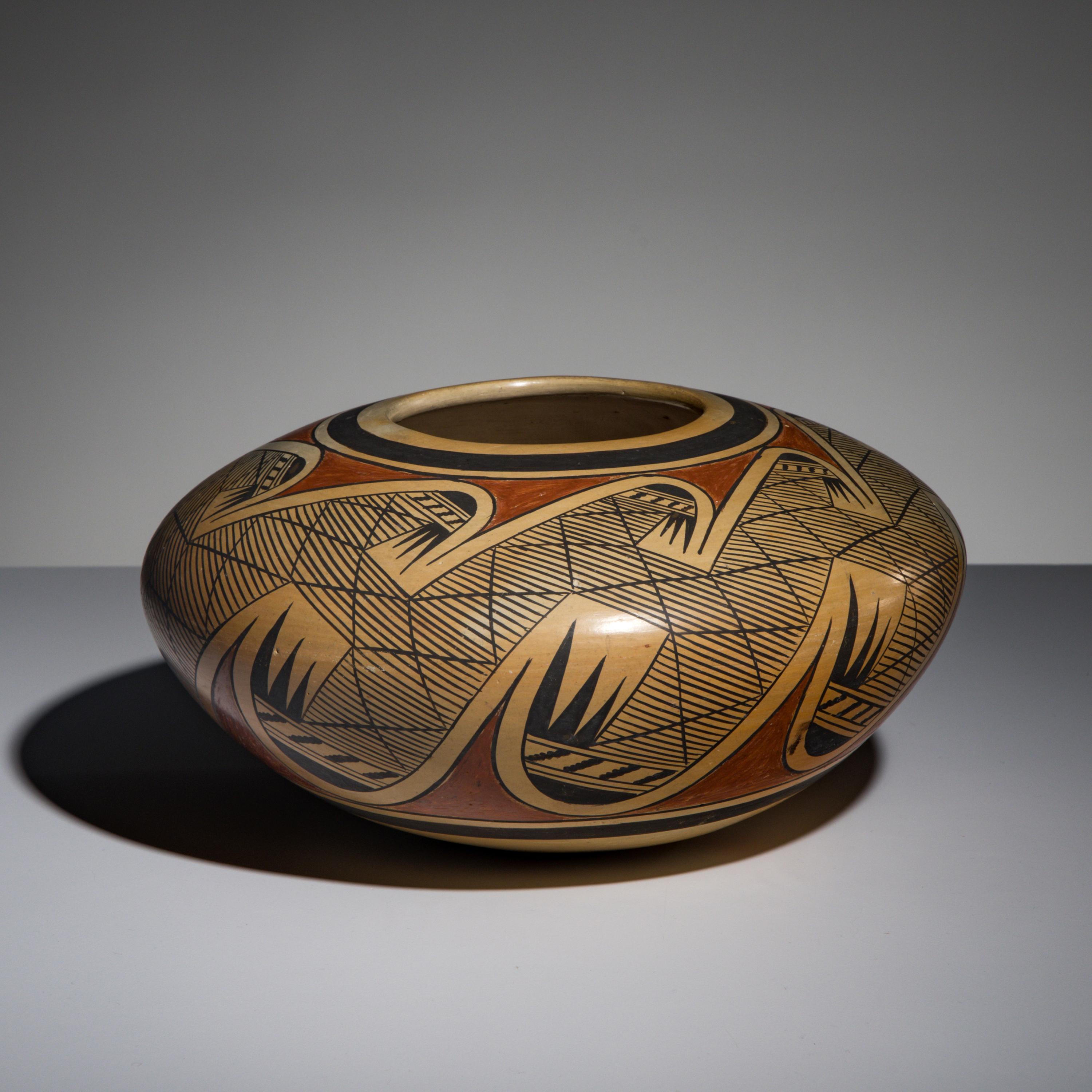 Fannie Nampeyo (Hopi-Tewa, 1900-1987) — Polychrome Pottery Jar, with Migration Pattern
