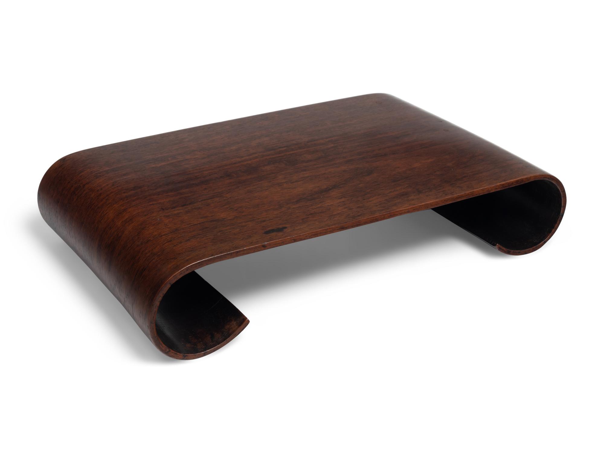 A Rosewood Scroll-Form Stand