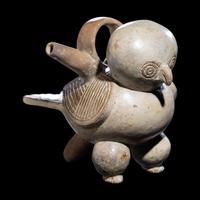A Calima Bichrome Bird Effigy Vessel