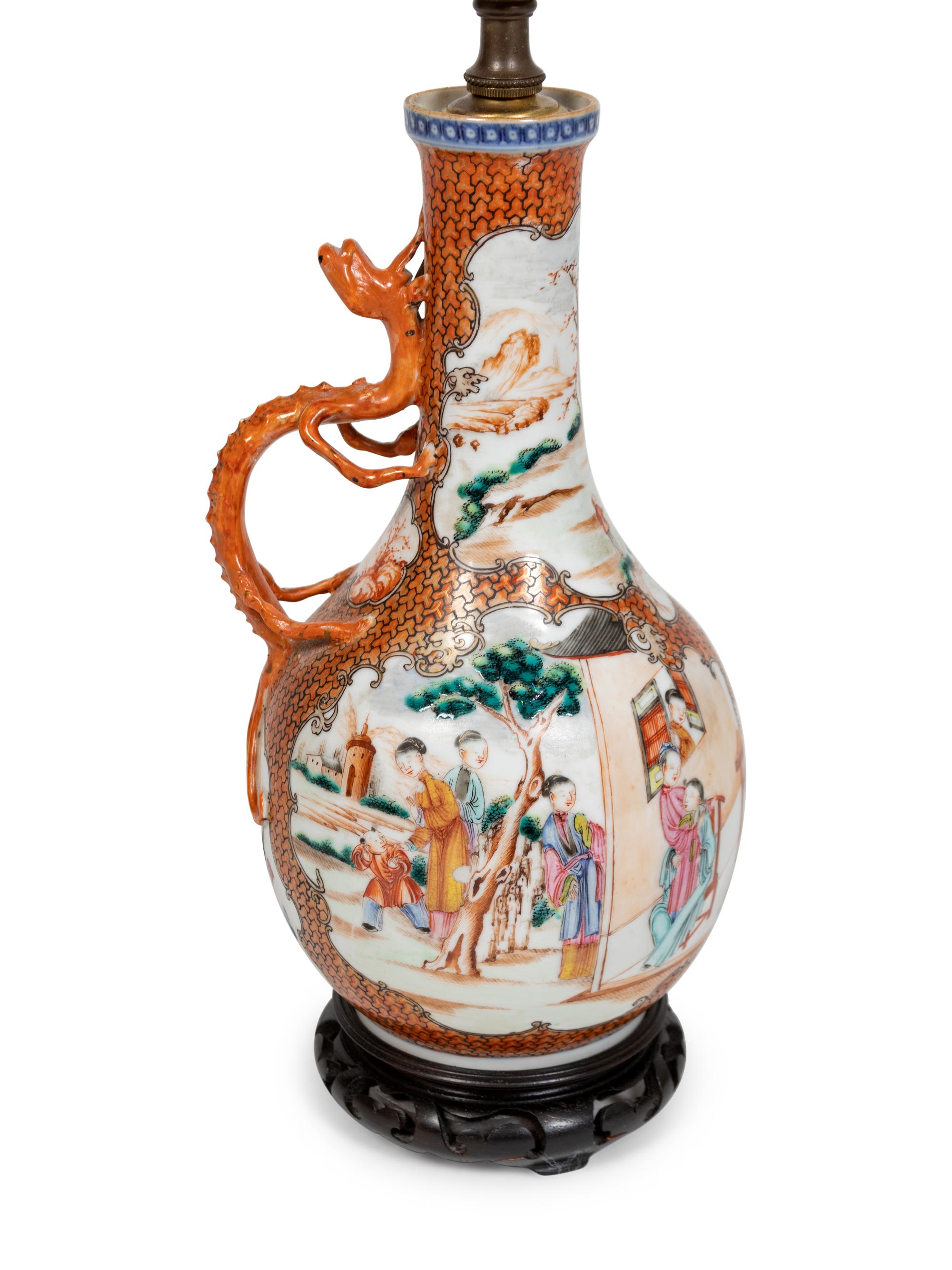 A Chinese Porcelain Vase Mounted as a Lamp