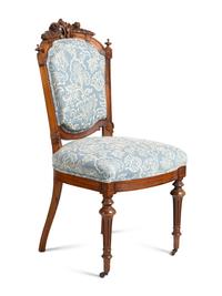 A Louis XVI Style Walnut Marble-Top Dressing Table
