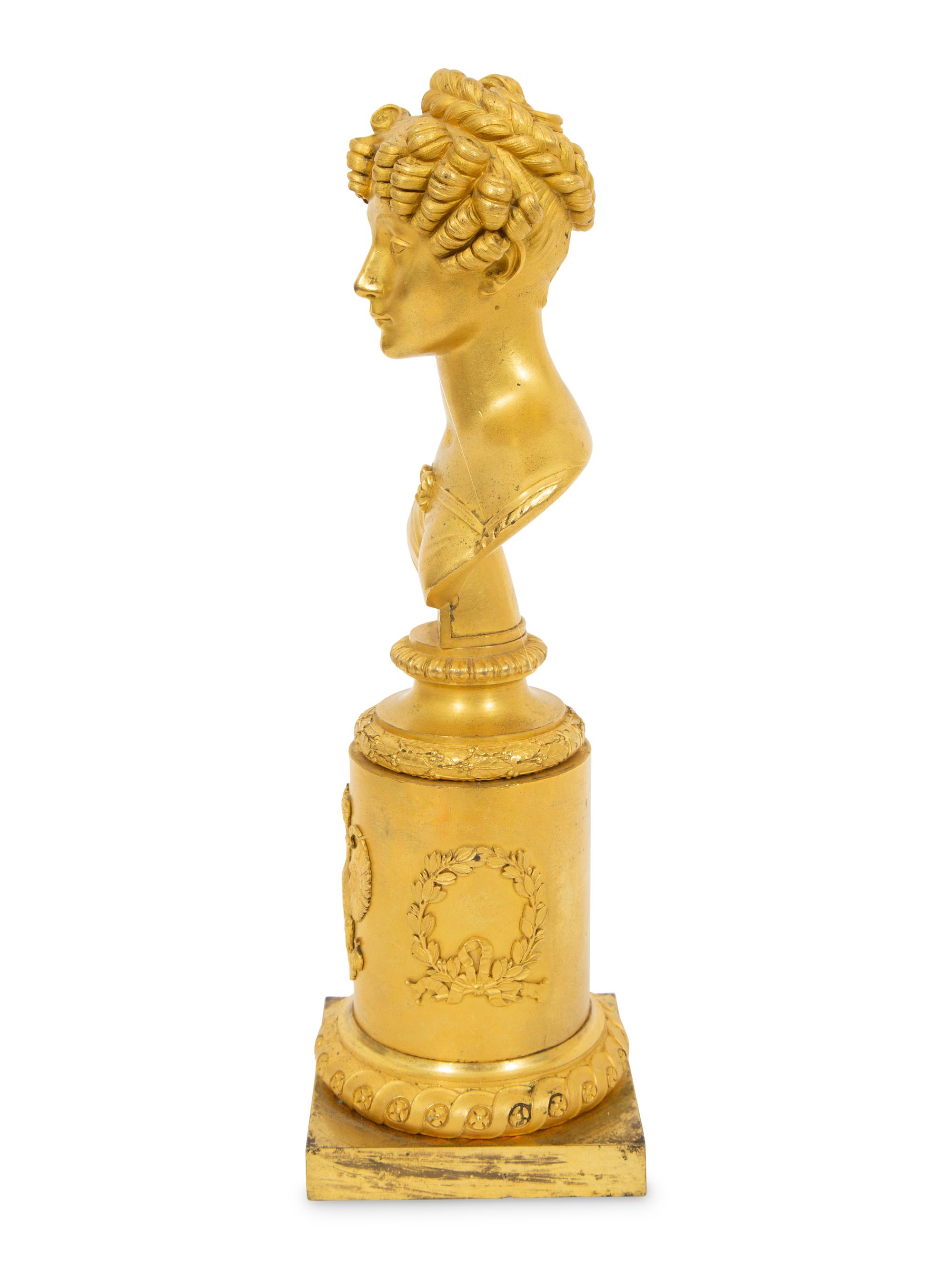 A Gilt Bronze Bust of Marie Louise, Duchess of Parma