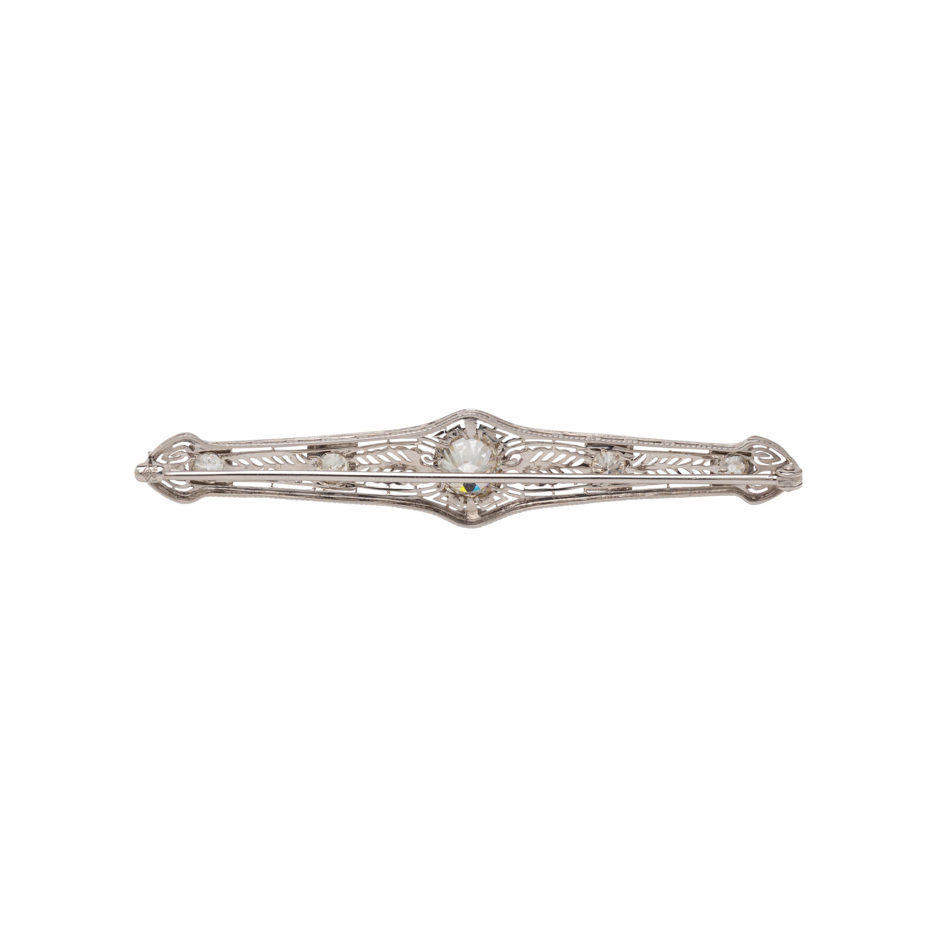ART DECO, DIAMOND BROOCH