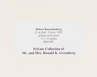 Robert Rauschenberg (1925-2008) Bob + Cy -- Venice, 1952