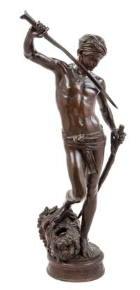 A French Bronze Figure Height 30 inches. — AFTER ANTONIN MERCIE (1845-1916)