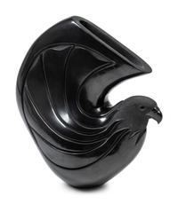 Eagle-Shaped Carved Blackware Pottery Jar, with Gun Metal Finish