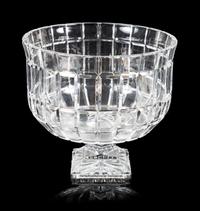A Cut Glass Centerpiece Bowl Height 10 1/2 x diameter 11 1/2 inches