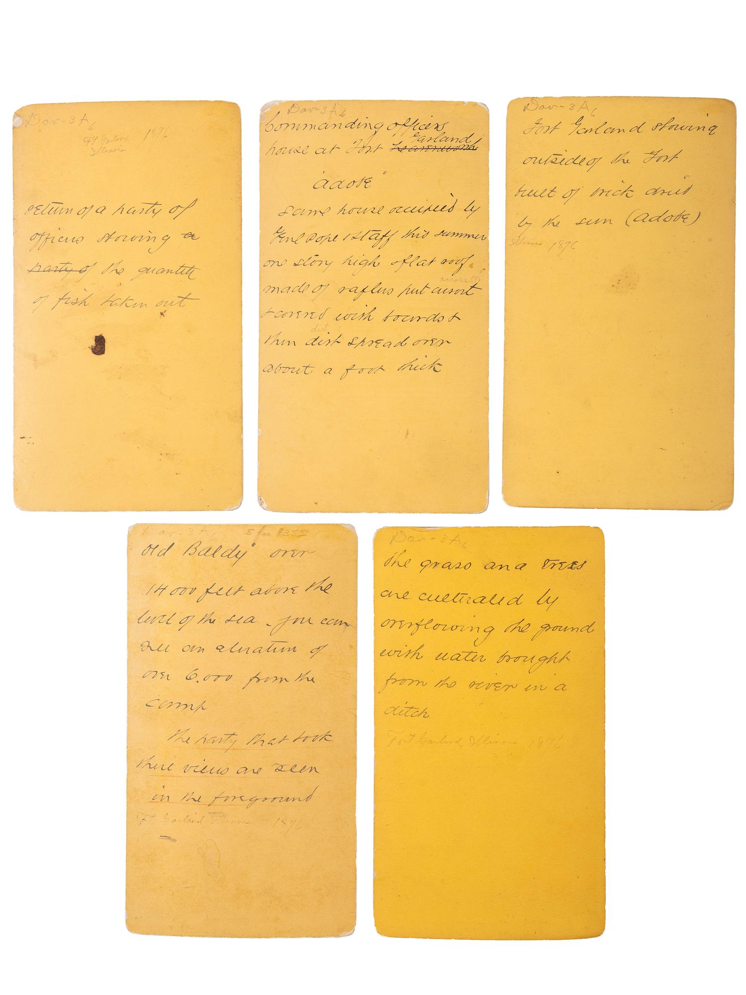 [WESTERN AMERICANA]. HINE, T., photographer. A group of stereoviews of the West, incl. rare images of Fort Garland, Colorado. Chicago: Copelin & Son Photographers.