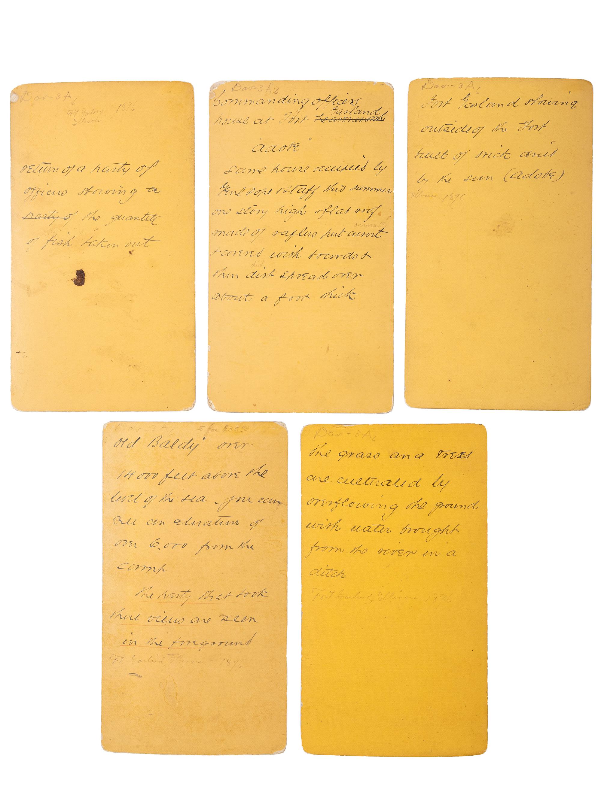 [WESTERN AMERICANA]. HINE, T., photographer. A group of stereoviews of the West, incl. rare images of Fort Garland, Colorado. Chicago: Copelin & Son Photographers.