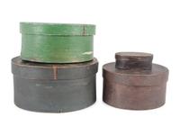 Four Oval Pantry Boxes in Old Paint
