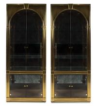 Mastercraft, 1980s, a pair of illuminated vitrine cabinets, with glass doors