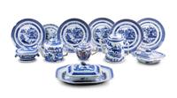 13 Chinese Export Blue and White Porcelain Articles