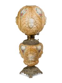 A Molded and Polychrome Decorated Ceramic Lamp