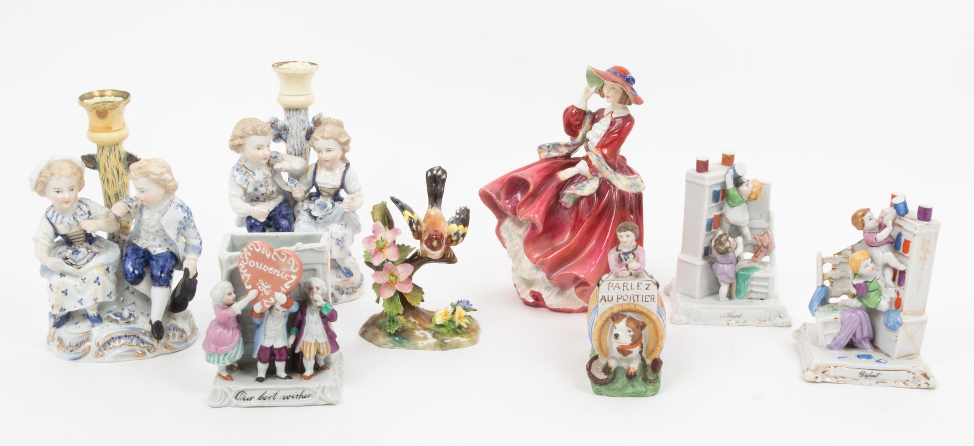 A Collection of Porcelain Figures Height of first 7 1/2 inches. — 20TH CENTURY