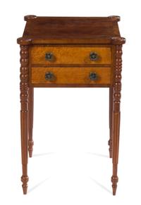 A Federal Mahogany and Bird's Eye Maple Table Height 28 inches. — 18TH/19TH CENTURY