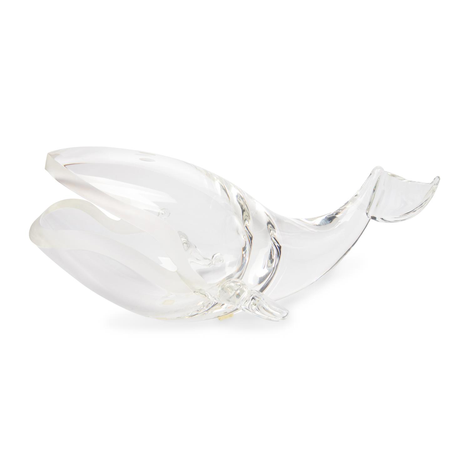 A Steuben Glass Great Whale Sculpture