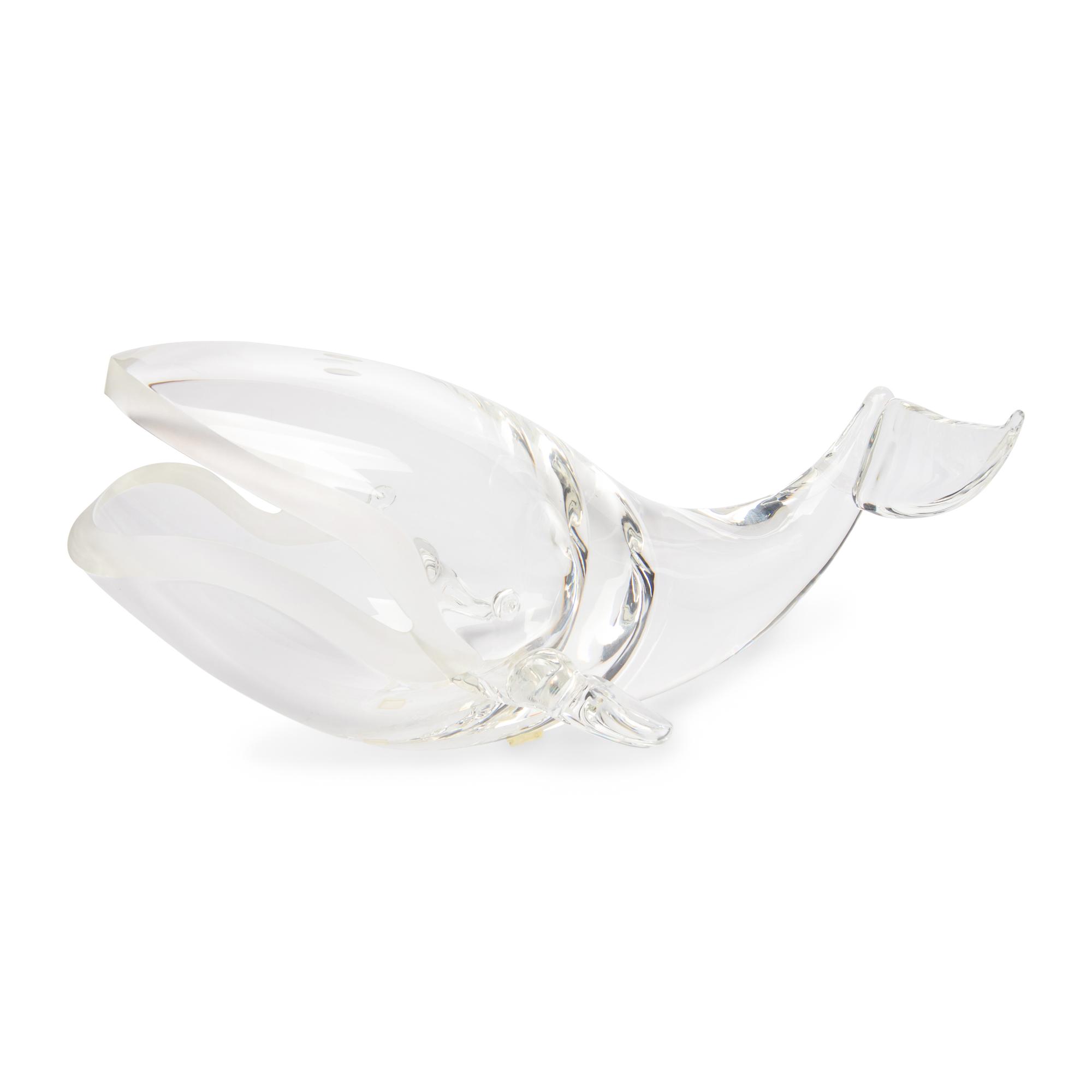 A Steuben Glass Great Whale Sculpture