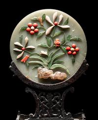Three Chinese Hardstone Inset Serpentine Table Screens