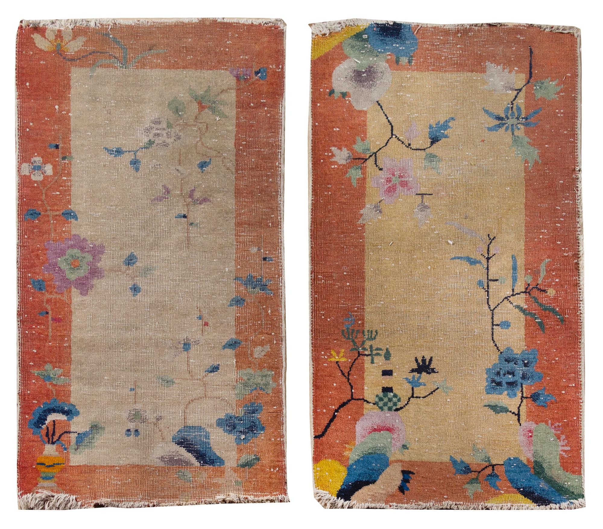 Two Chinese Wool Mats Largest 3 feet 9 inches x 2 feet. — 20TH CENTURY