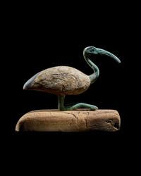 An Egyptian Wood and Bronze Ibis