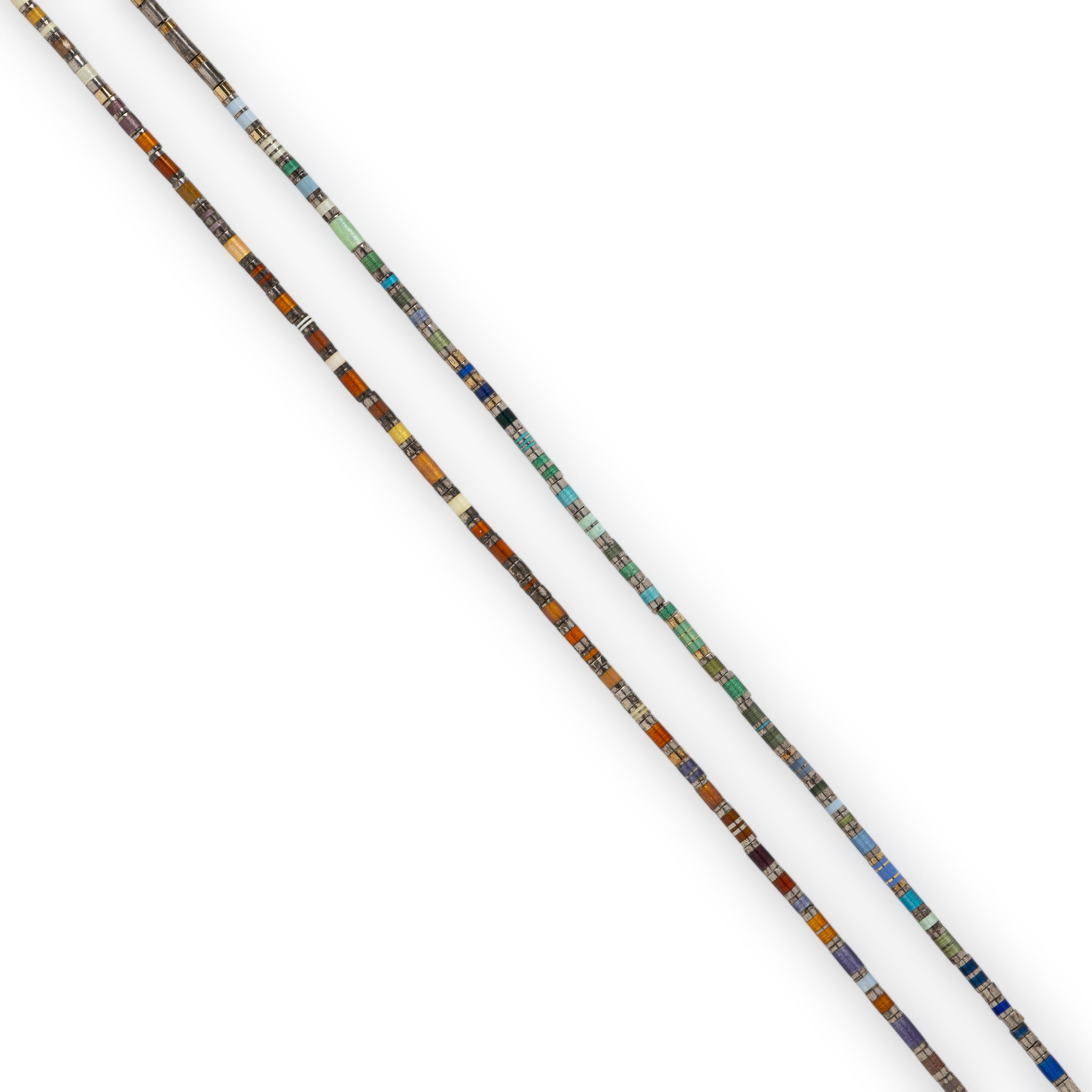 Wendy Ramshaw, Enamel, Silver, and Yellow Gold Beaded Necklace