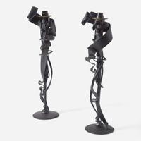 Albert Paley (American, b. 1944) Pair of "Calyx" Candlesticks, USA, 1998